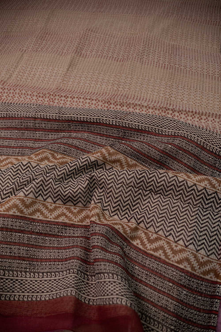 Block Printed Cotton Saree - Matkatus 