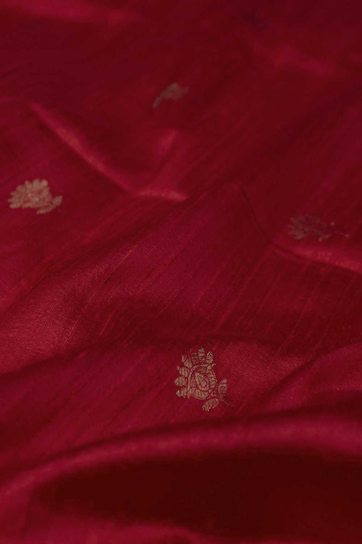 Traditional Red Banarasi Silk Fabric - 0.7m