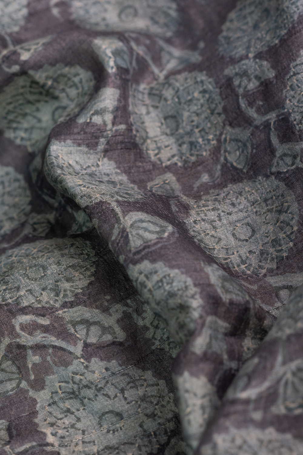 Block Printed Tussar Fabric - Matkatus 