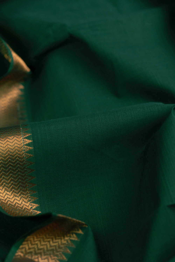 Leaf Green Mangalagiri Border Cotton Fabric