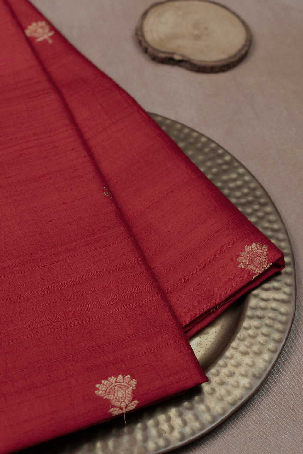 Traditional Red Banarasi Silk Fabric - 0.7m