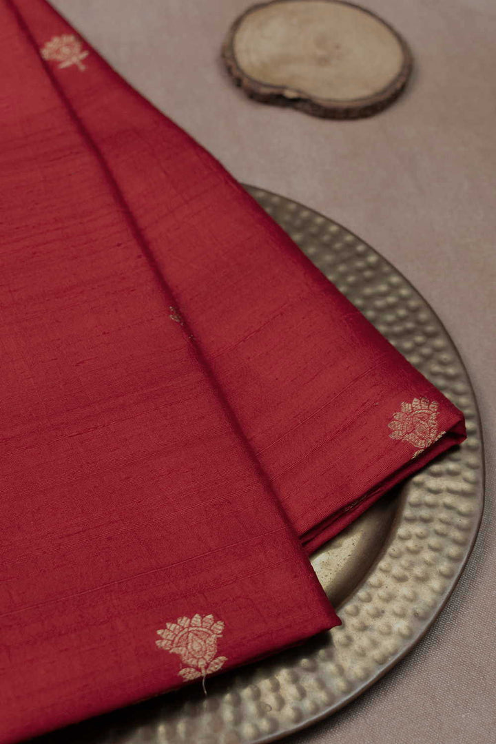 Traditional Red Banarasi Silk Fabric - 0.7m