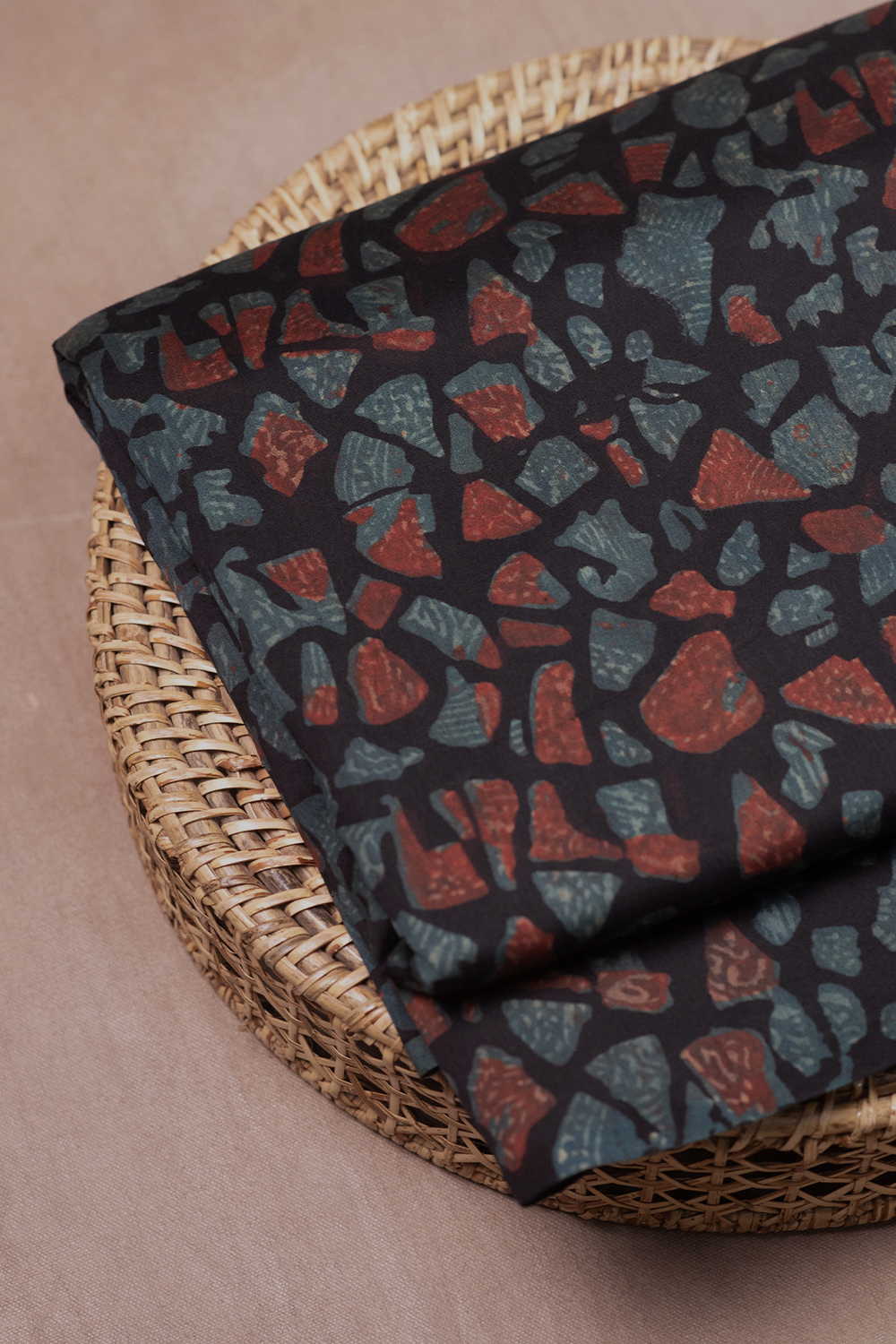 Block Printed Silk Cotton Fabric - Matkatus 