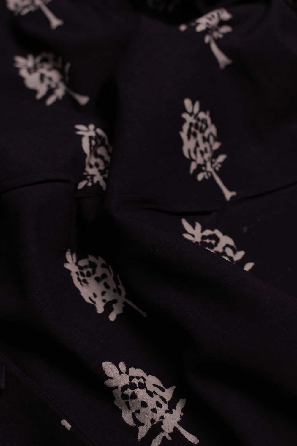 Buttas on Black Ajrak Cotton Fabric - 0.6m
