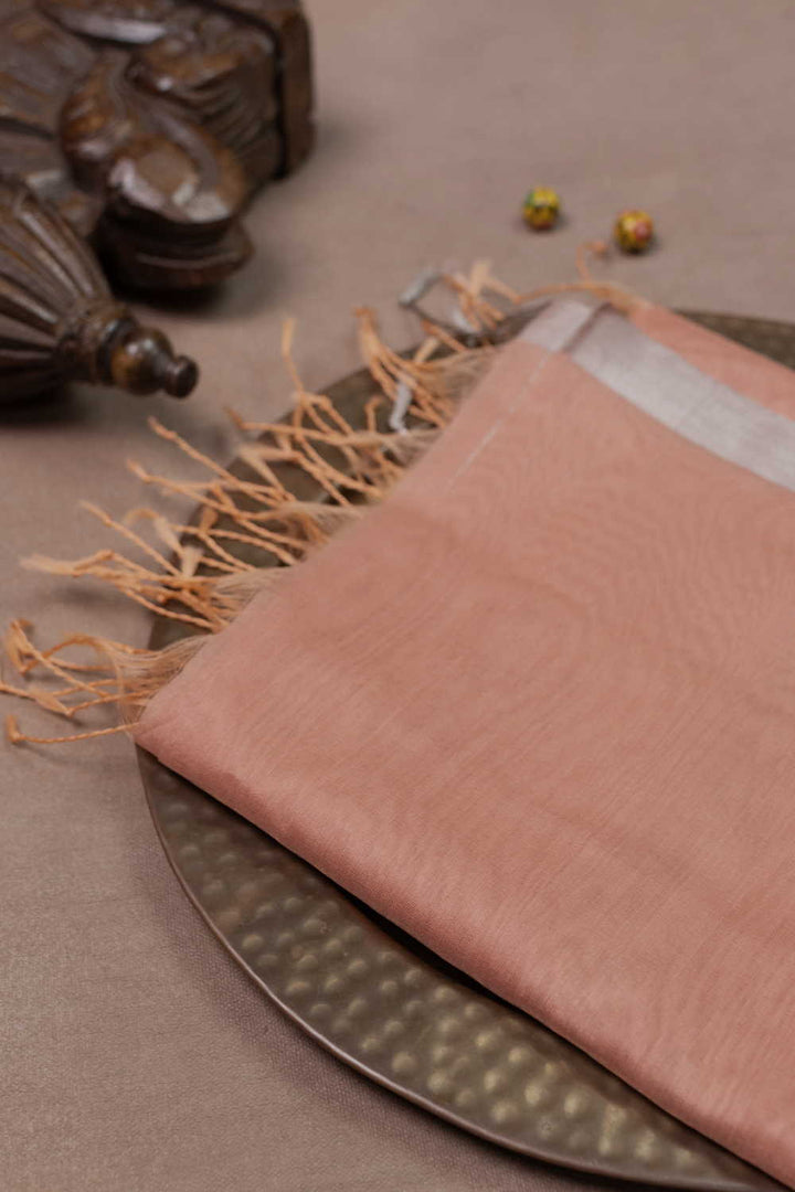 Peach Chanderi Silk Cotton Dupatta