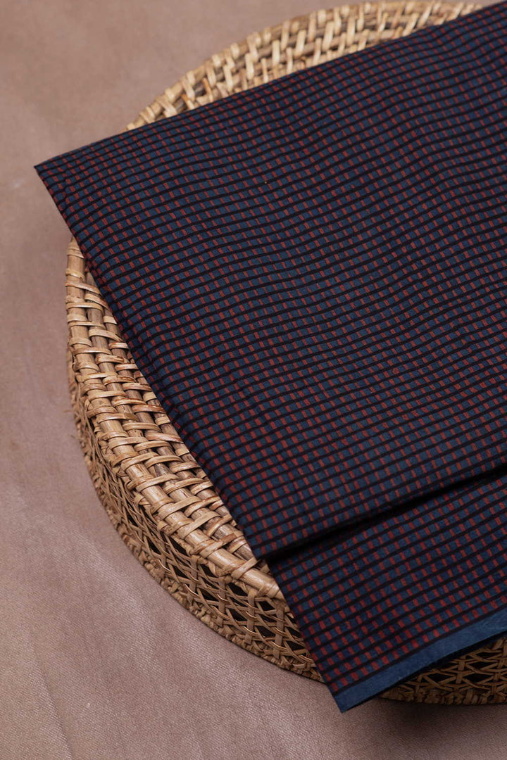 Indigo - Checks Ajrak Cotton Fabricc
