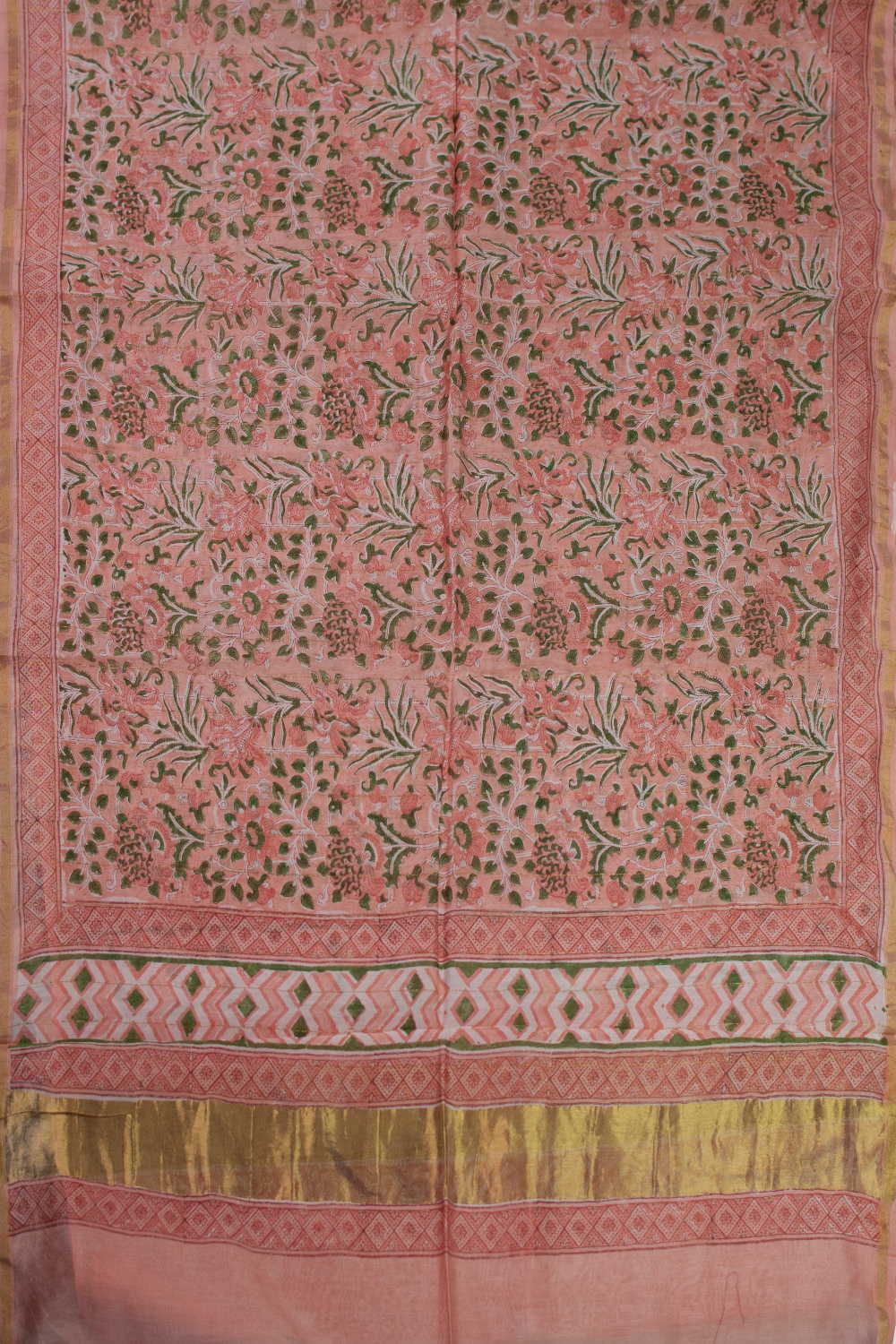 Pech Garden Block Printed Chanderi Dupatta