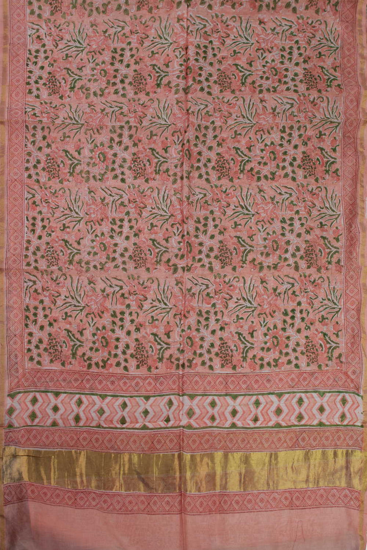 Pech Garden Block Printed Chanderi Dupatta
