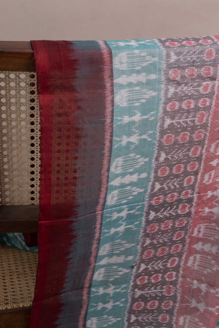 Multi-Coloured Orissa Ikat Cotton Fabric - 0.5m