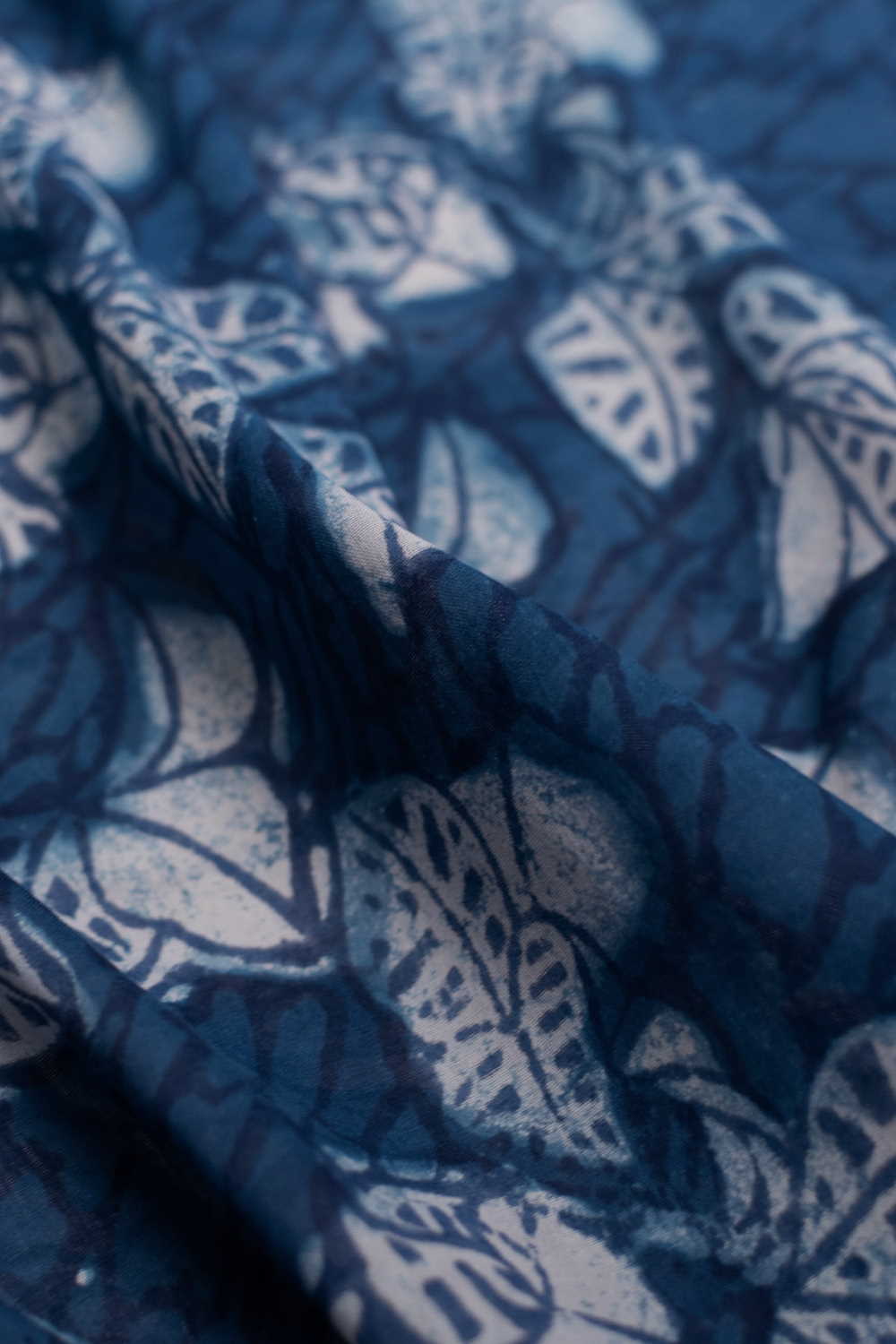 Indigo Garden Dabu Cotton Fabric - 1.8m