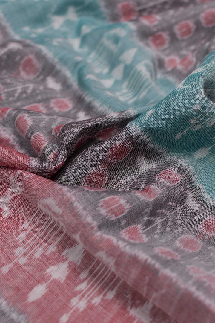 Multi-Coloured Orissa Ikat Cotton Fabric - 0.5m