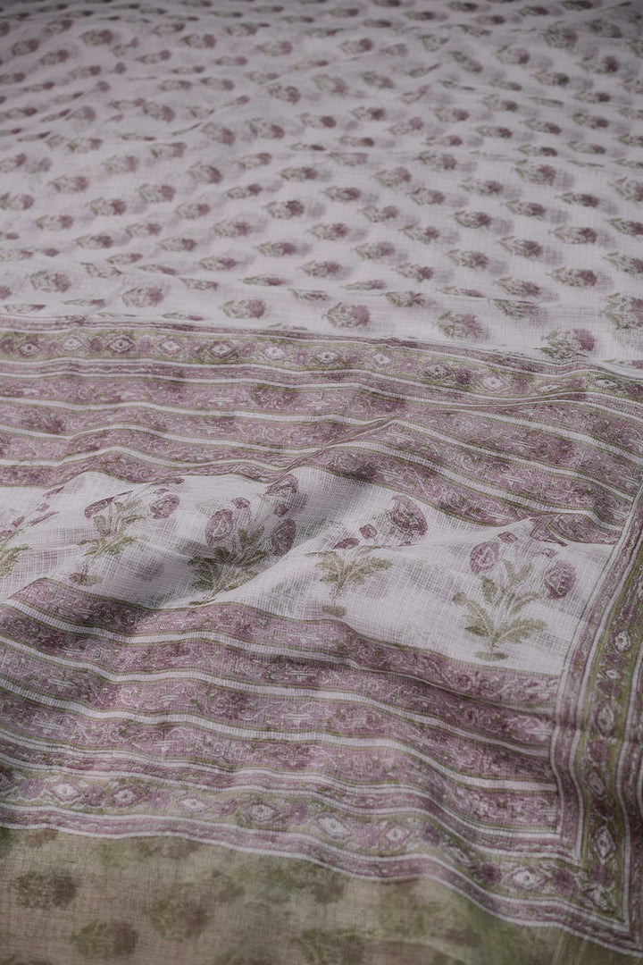Block Printed Cotton Saree - Matkatus 