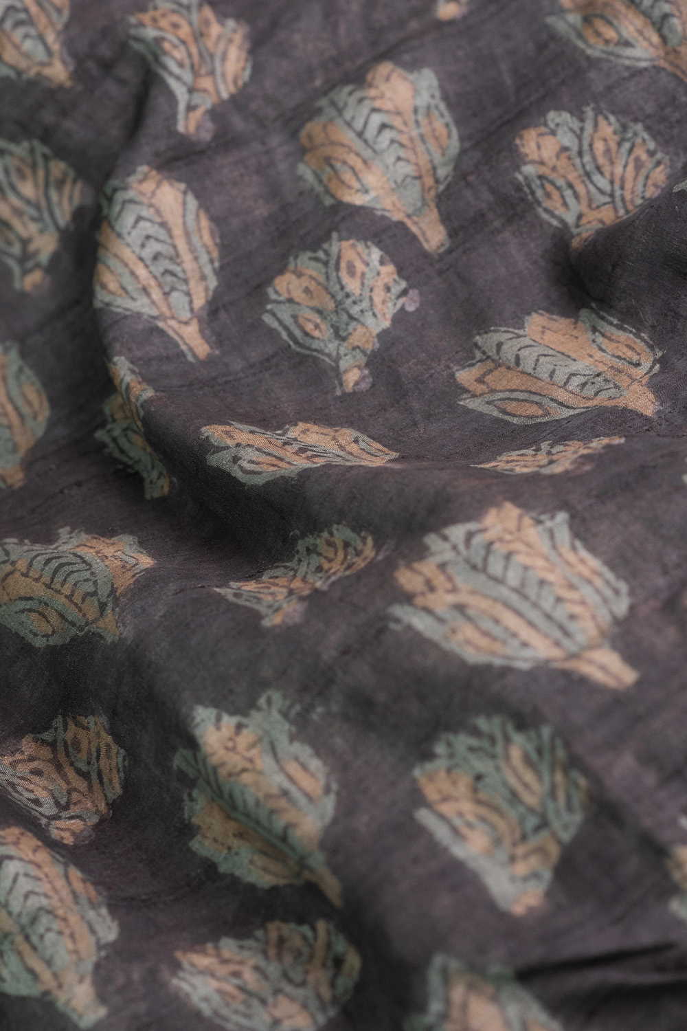 Block Printed Tussar Fabric - Matkatus 