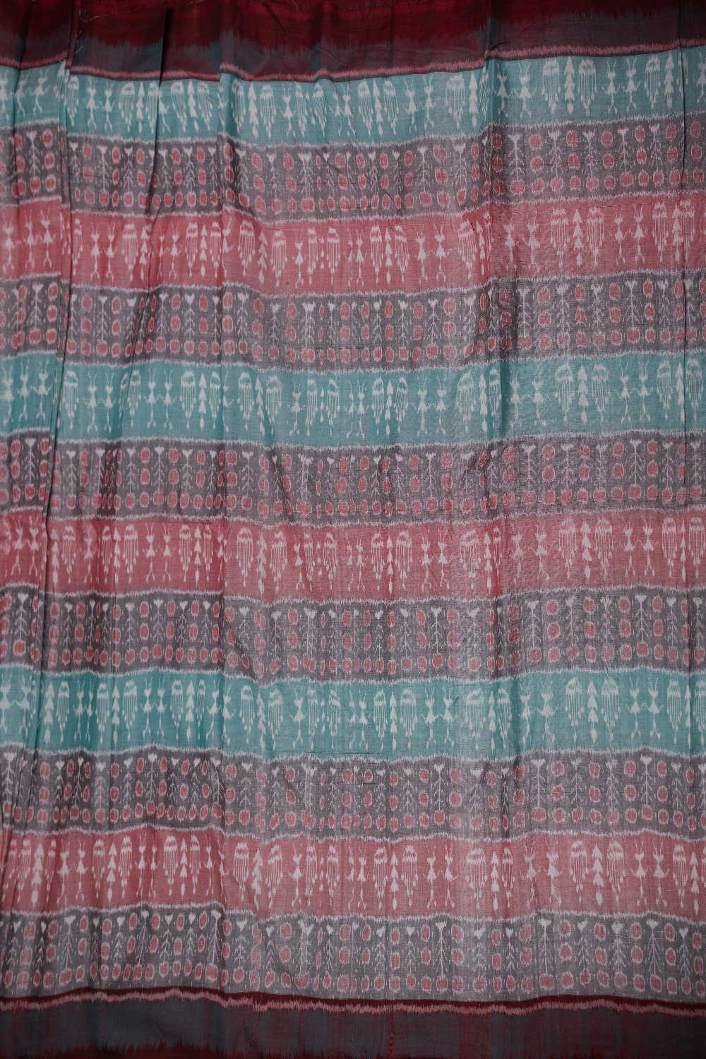 Multi-Coloured Orissa Ikat Cotton Fabric - 0.5m