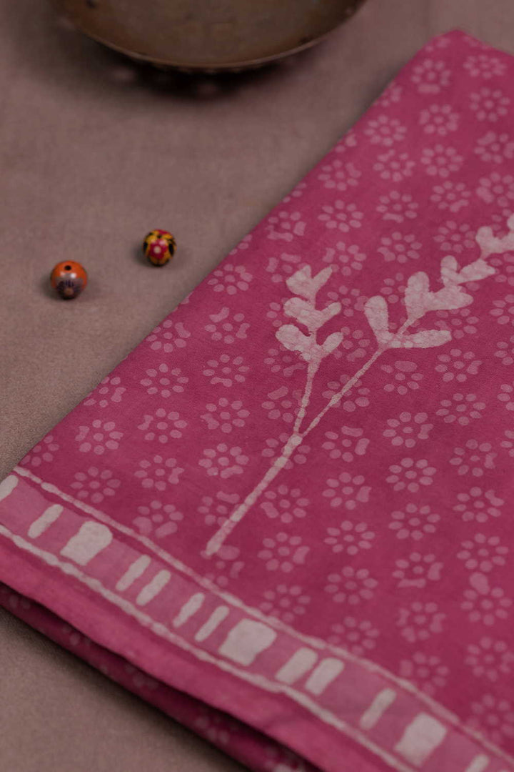 Block Printed Cotton Saree - Matkatus