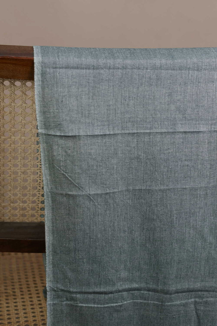 Greyish Green Handwoven Mul Cotton Fabric