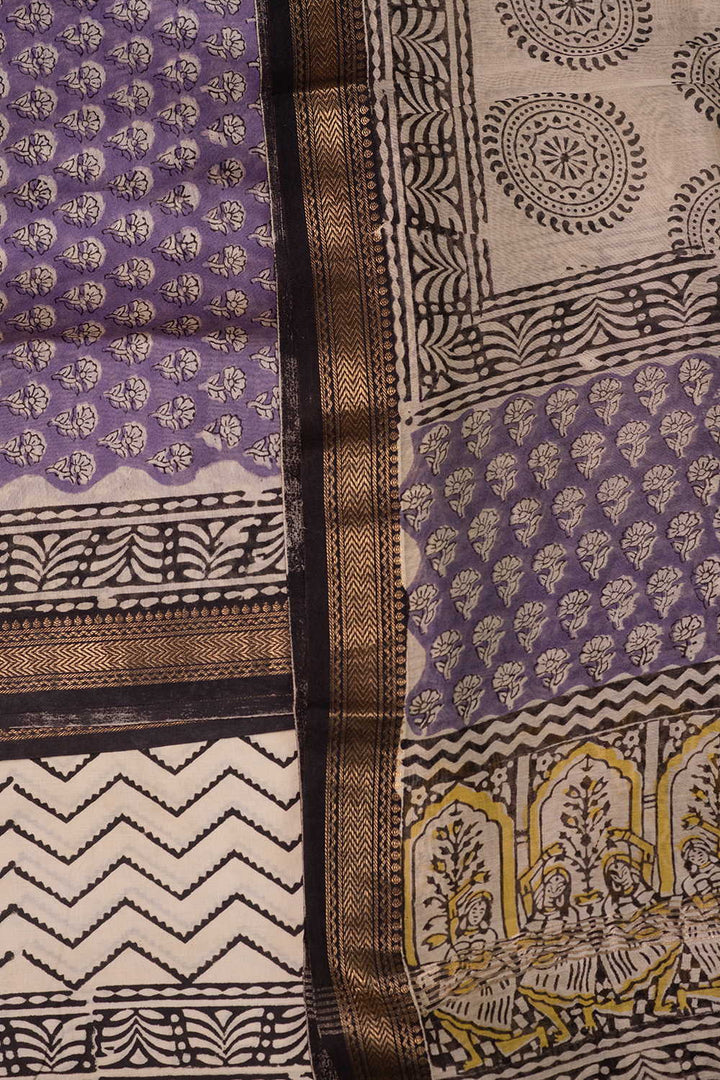 Purple Maheshwari Silk Cotton Suit