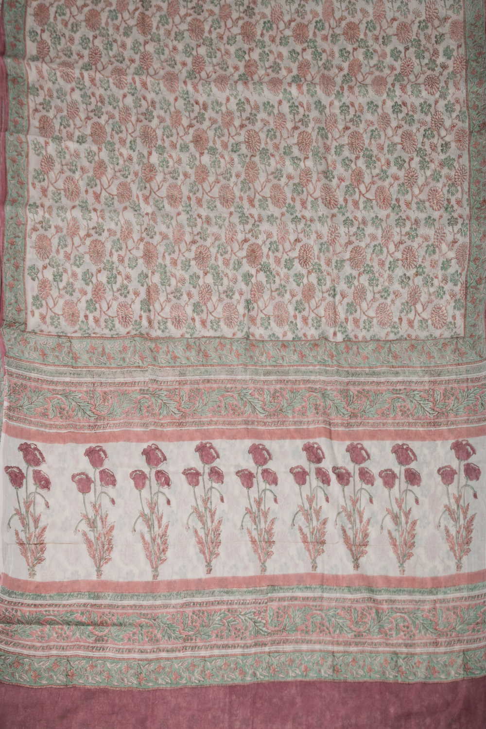 Block Printed Cotton Saree - Matkatus 