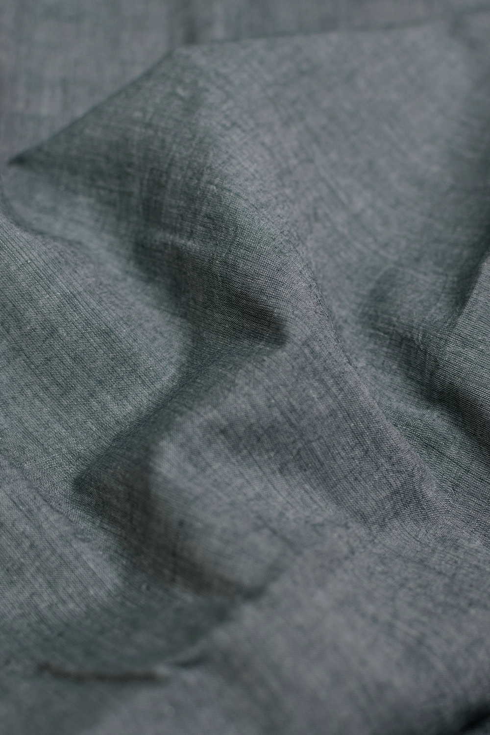 Greyish Green Handwoven Mul Cotton Fabric