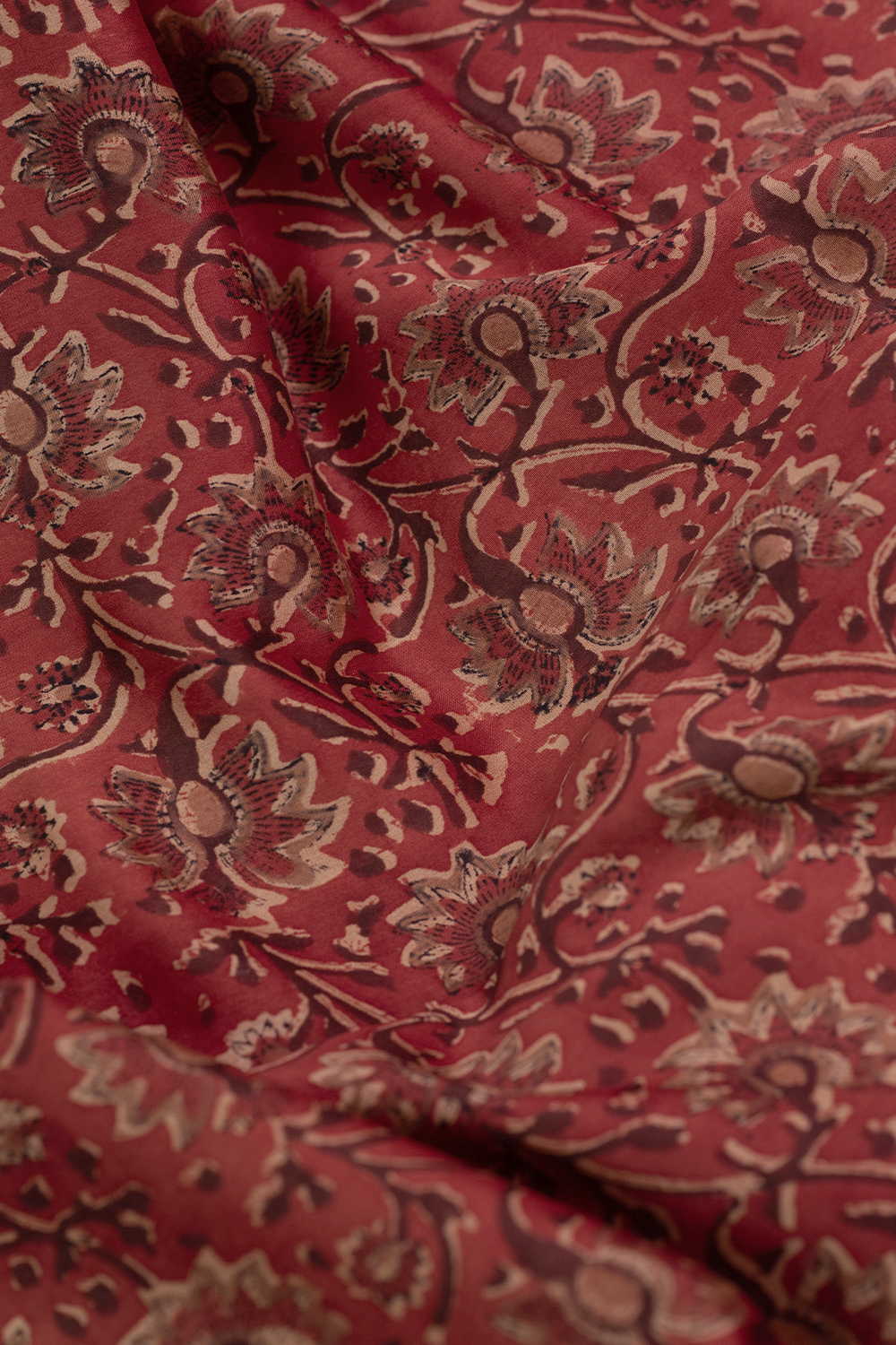 Block Printed Silk Cotton Fabric - Matkatus 