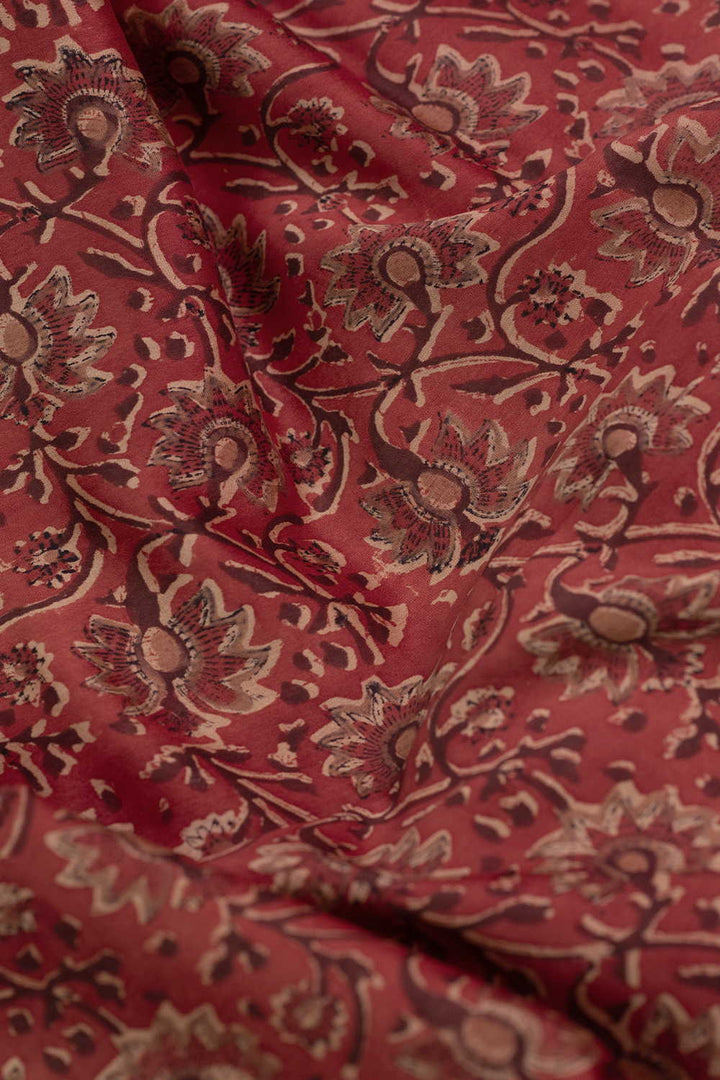 Block Printed Silk Cotton Fabric - Matkatus 