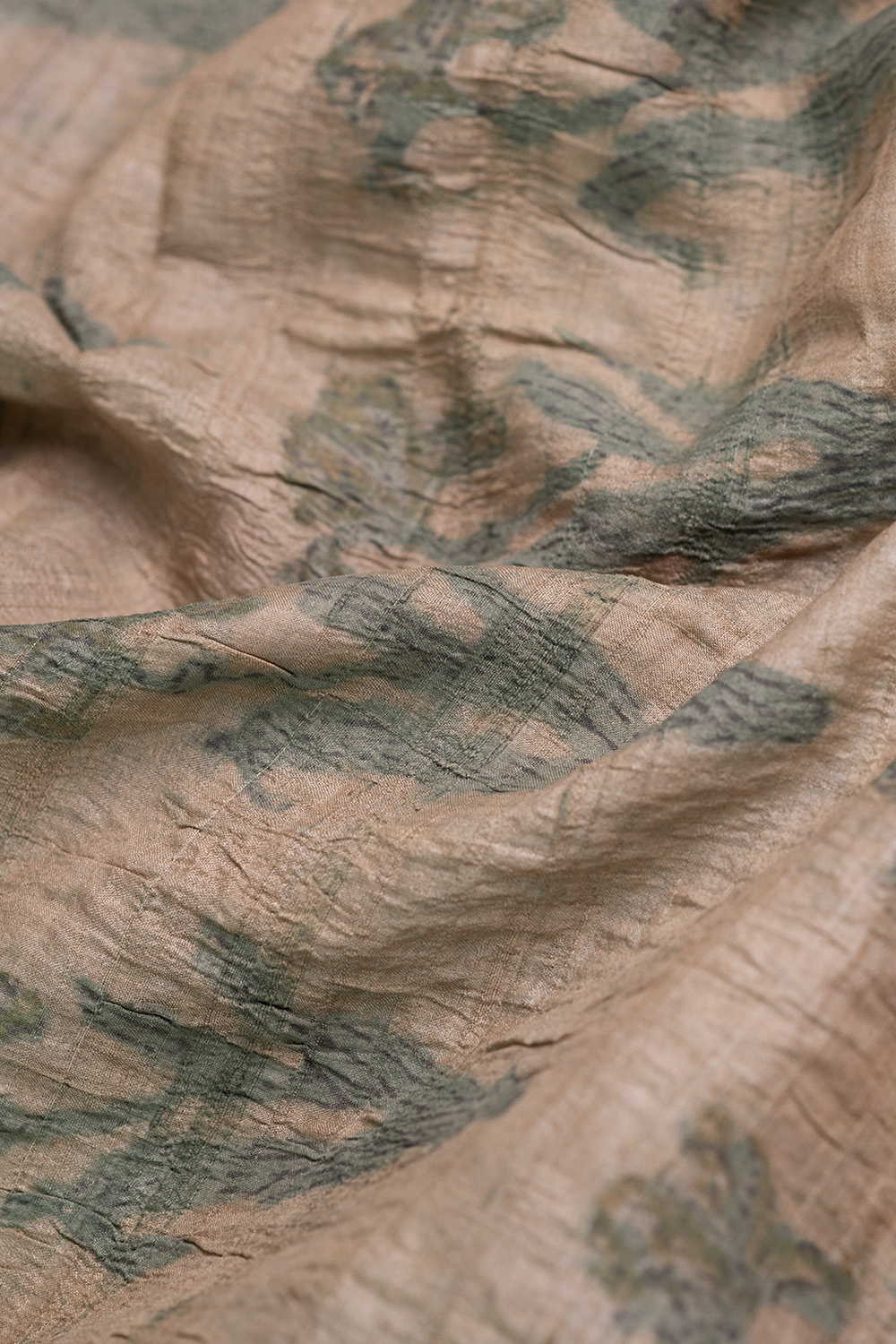 Block Printed Tussar Fabric - Matkatus 