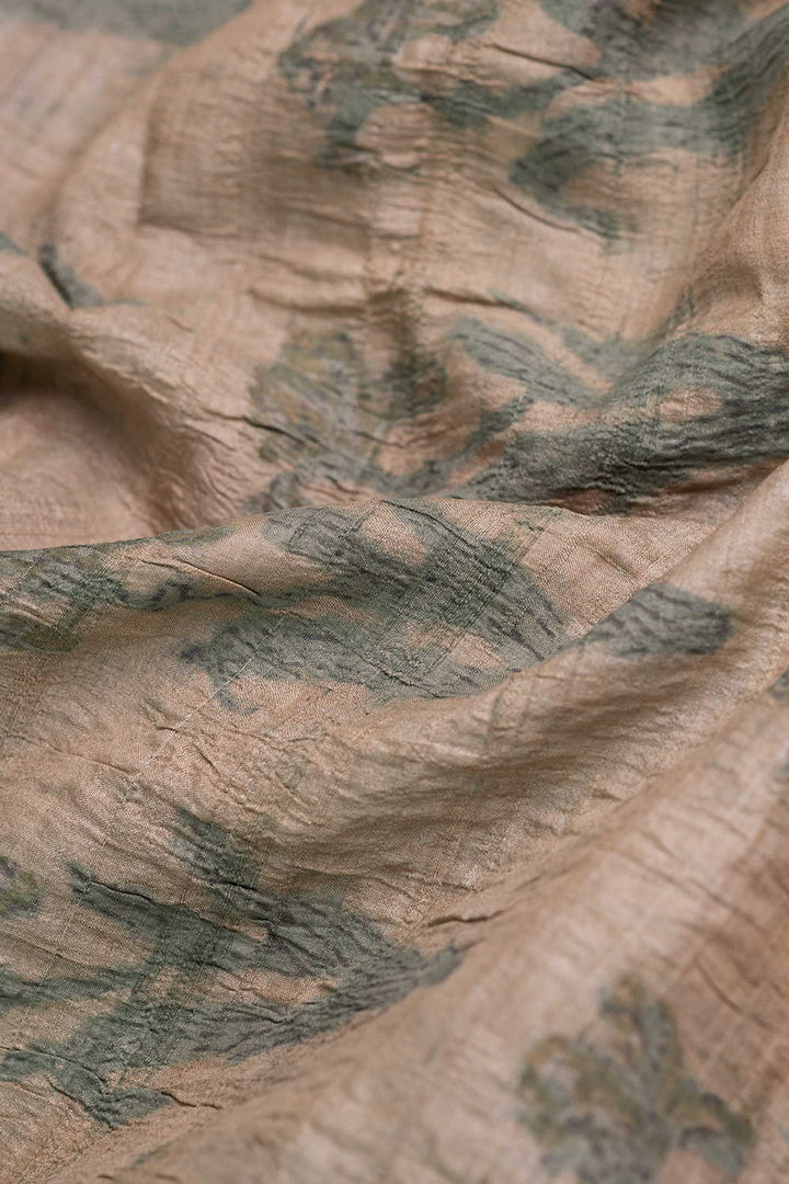 Block Printed Tussar Fabric - Matkatus 