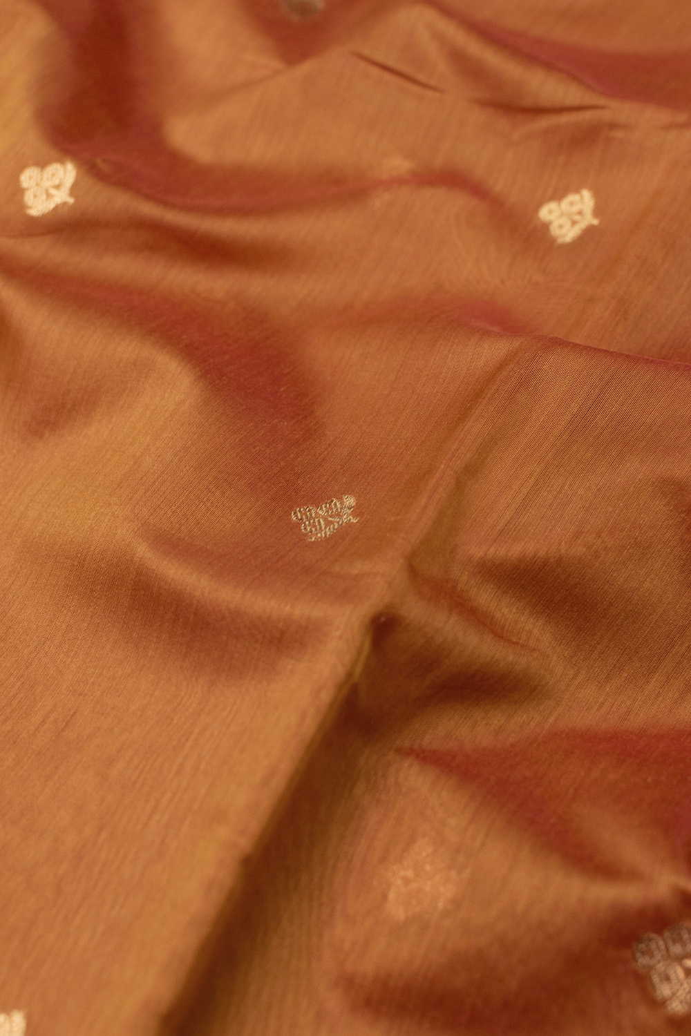Royal Orange Chanderi Silk Cotton Fabric - 2.4m