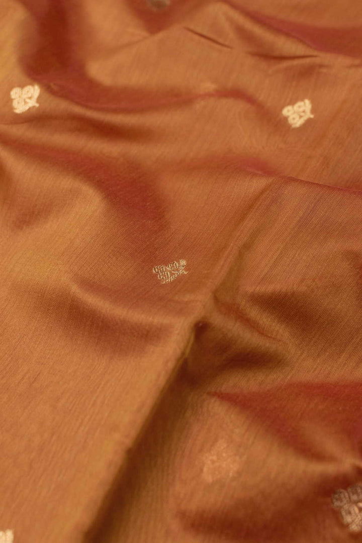 Royal Orange Chanderi Silk Cotton Fabric - 2.4m