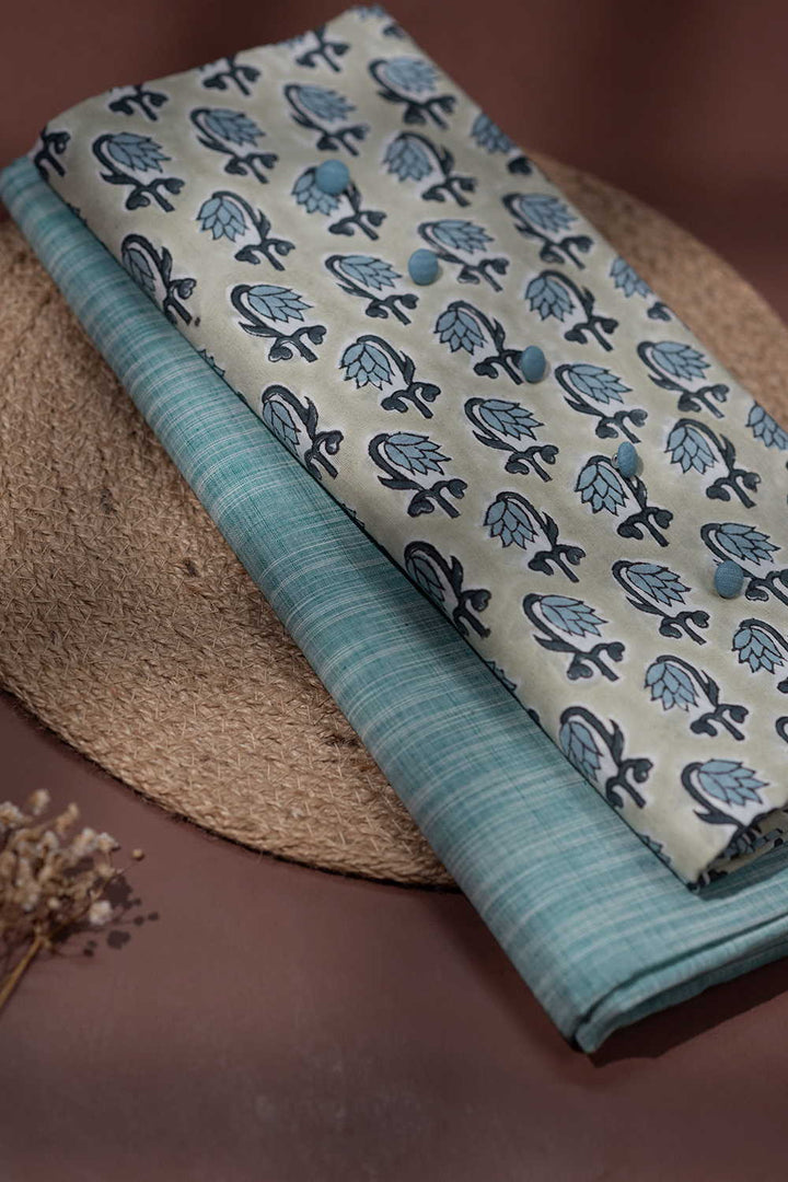 Sage Petal Sanganeri Top with Mangalagiri Bottom