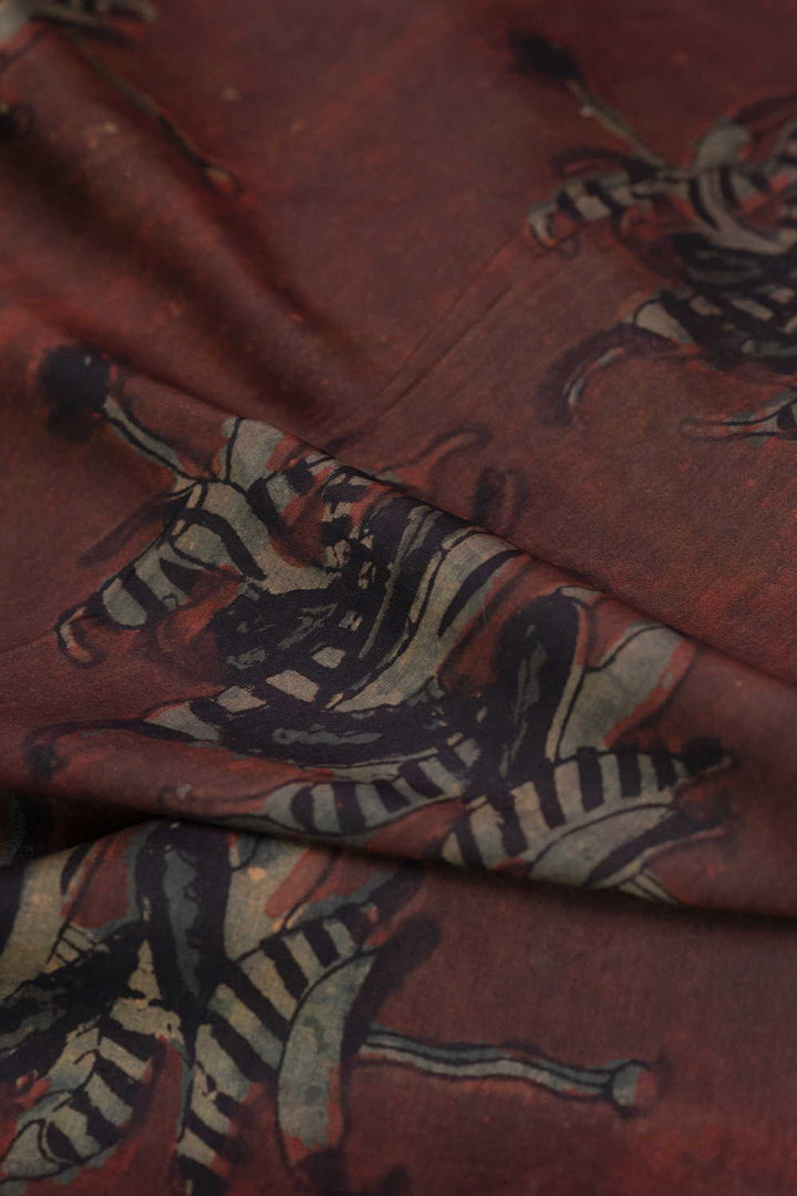Block Printed Silk Cotton Fabric - Matkatus 