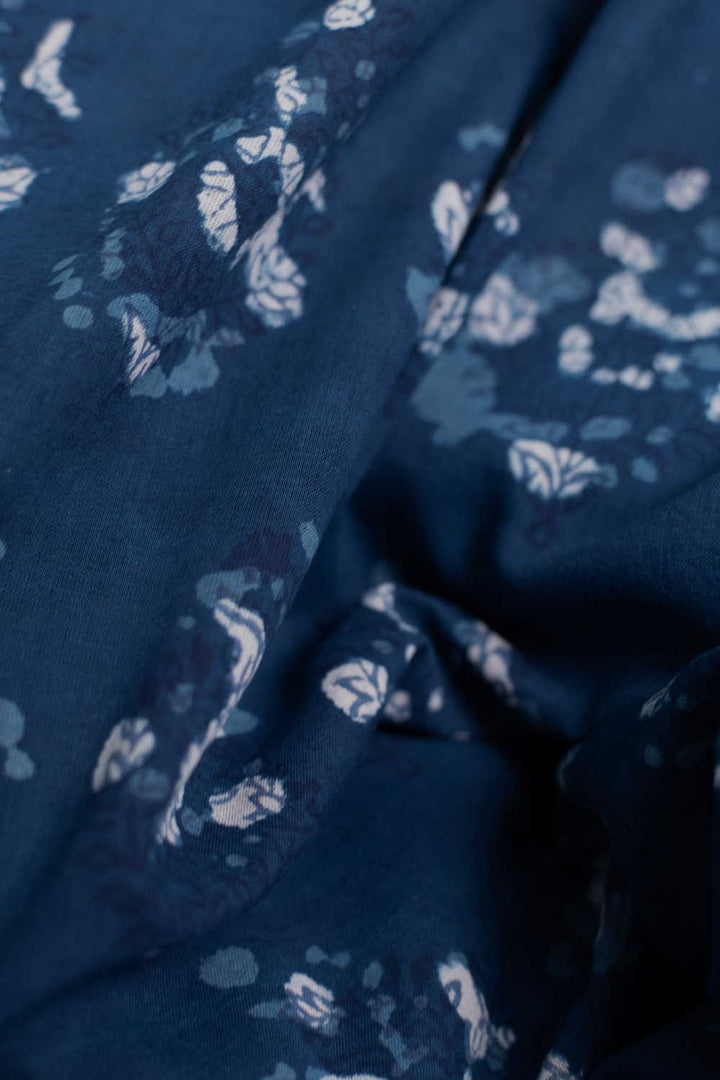 Big Butta - Indigo Dabu Cotton Fabric - 1.3m