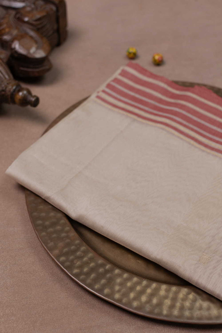 Cream Chanderi Silk Cotton Dupatta