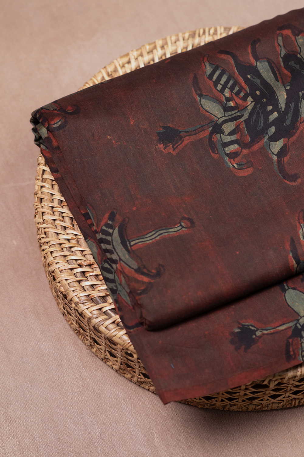 Block Printed Silk Cotton Fabric - Matkatus 