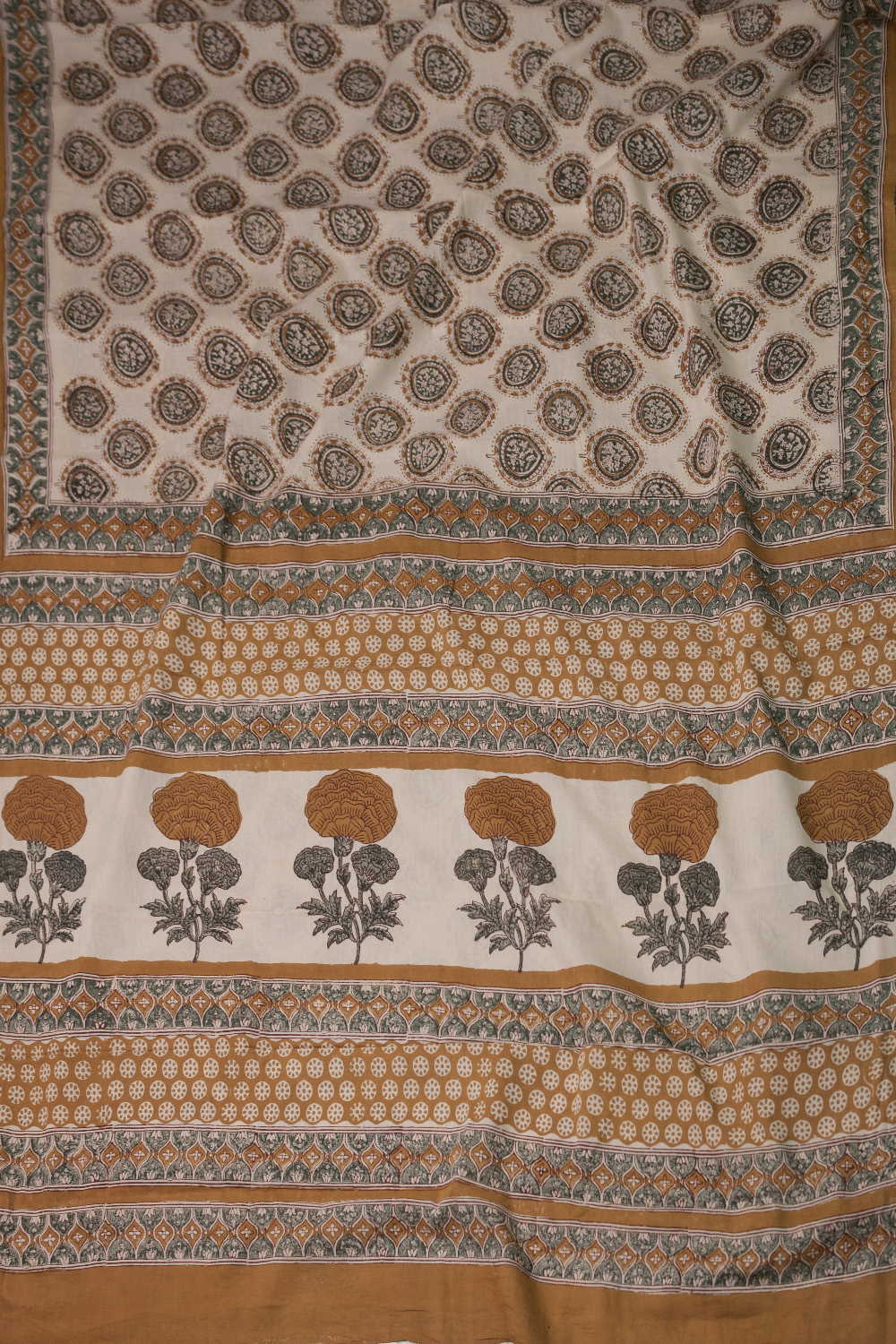 Block Printed Cotton Saree - Matkatus 