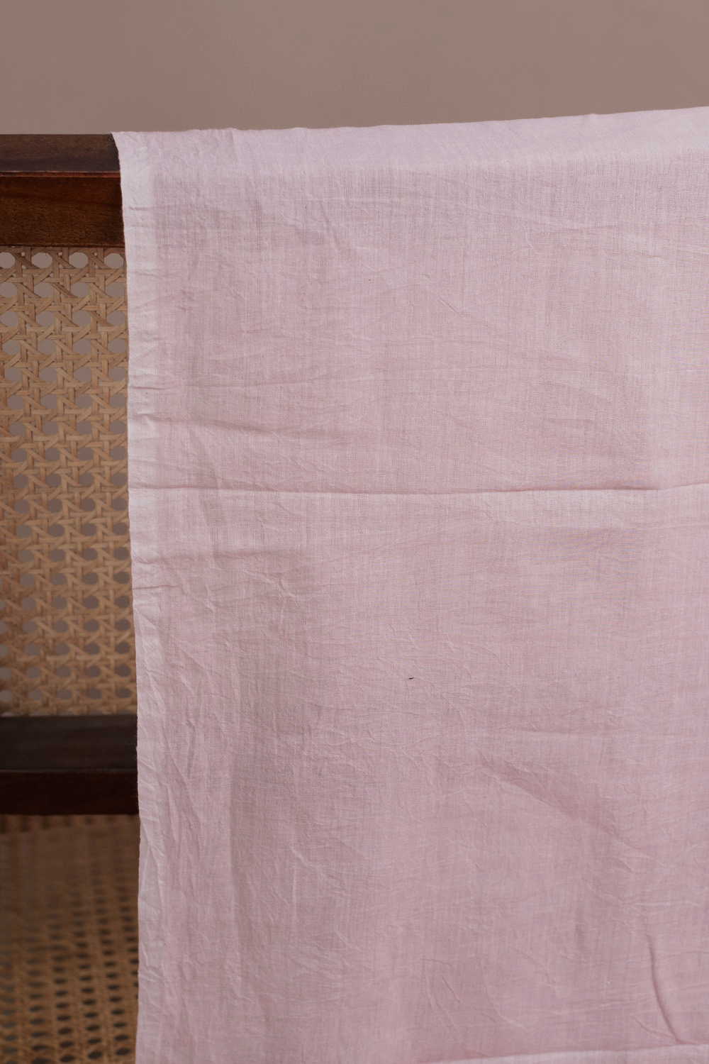 Baby Pink Handwoven Mul Cotton Fabric