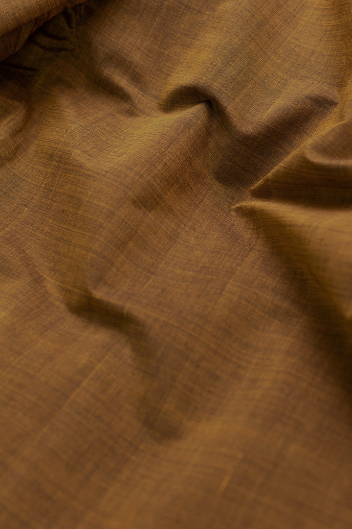 Yellowish Black Mangalagiri Cotton Fabric-0.55 m