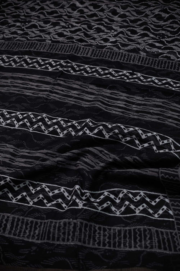 Block Printed Cotton Saree - Matkatus 