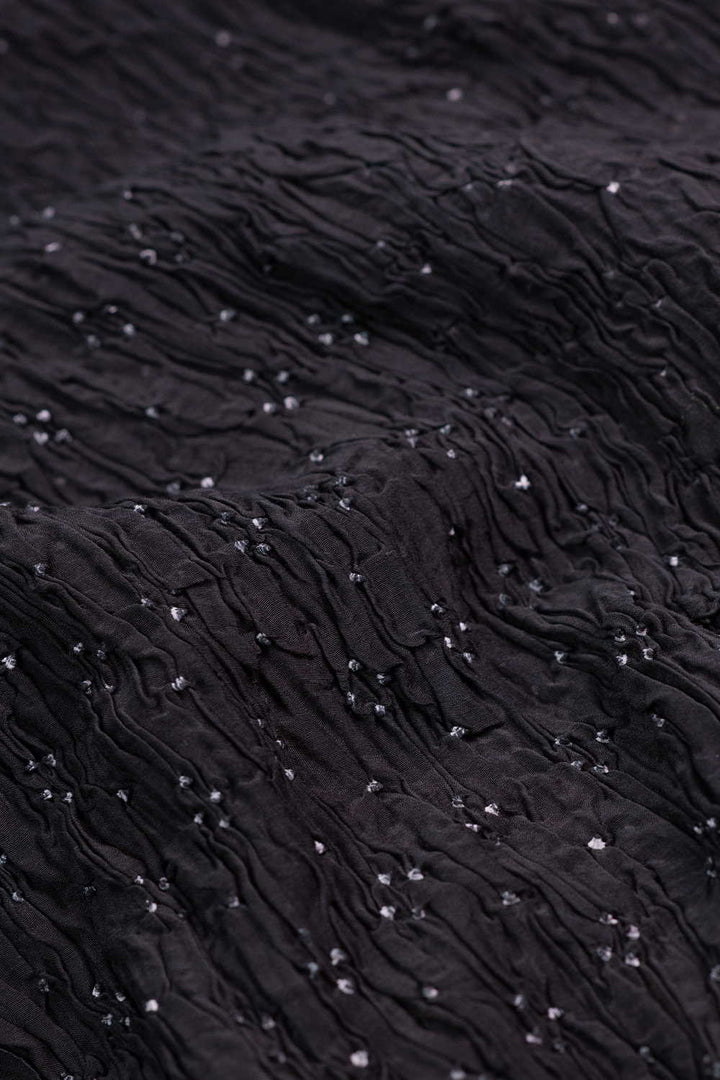 Moon Dot Bandhani Silk Cotton Fabric