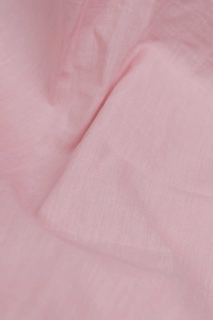 Baby Pink Handwoven Mul Cotton Fabric