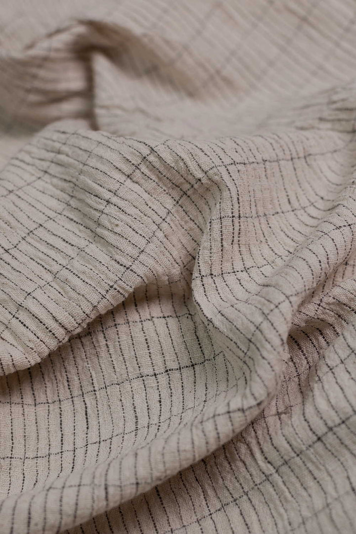 Cream with Checks Kala cotton Cotton Fabric