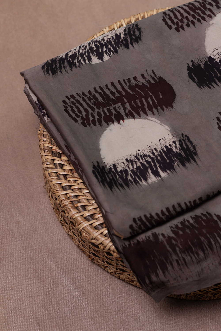 Block Printed Modal Silk Fabric - Matkatus 