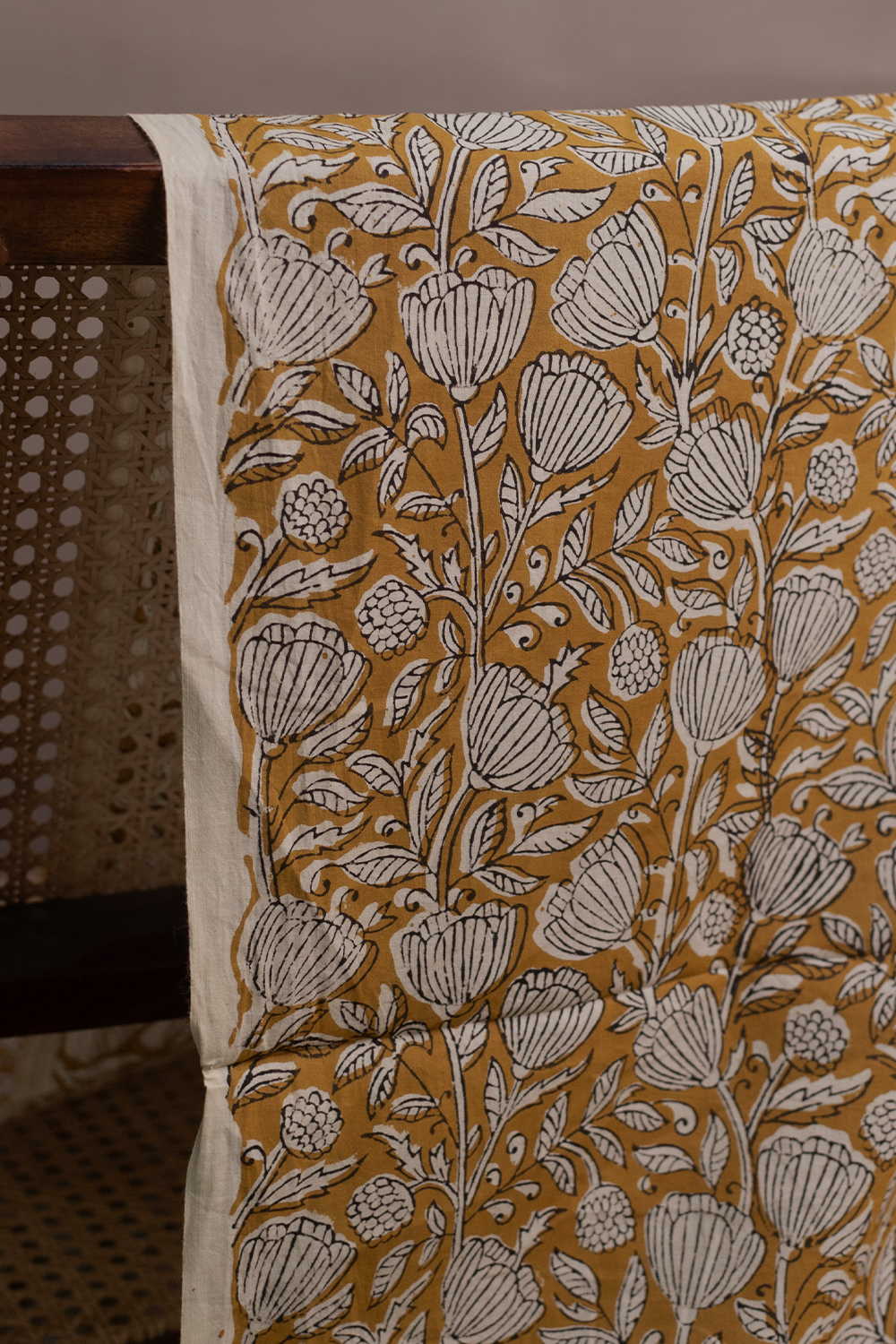 Yellow Garden Bagru Cotton Fabric