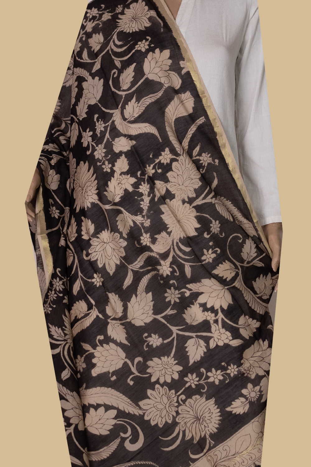 Painted Kalamkari Dupatta - Matkatus