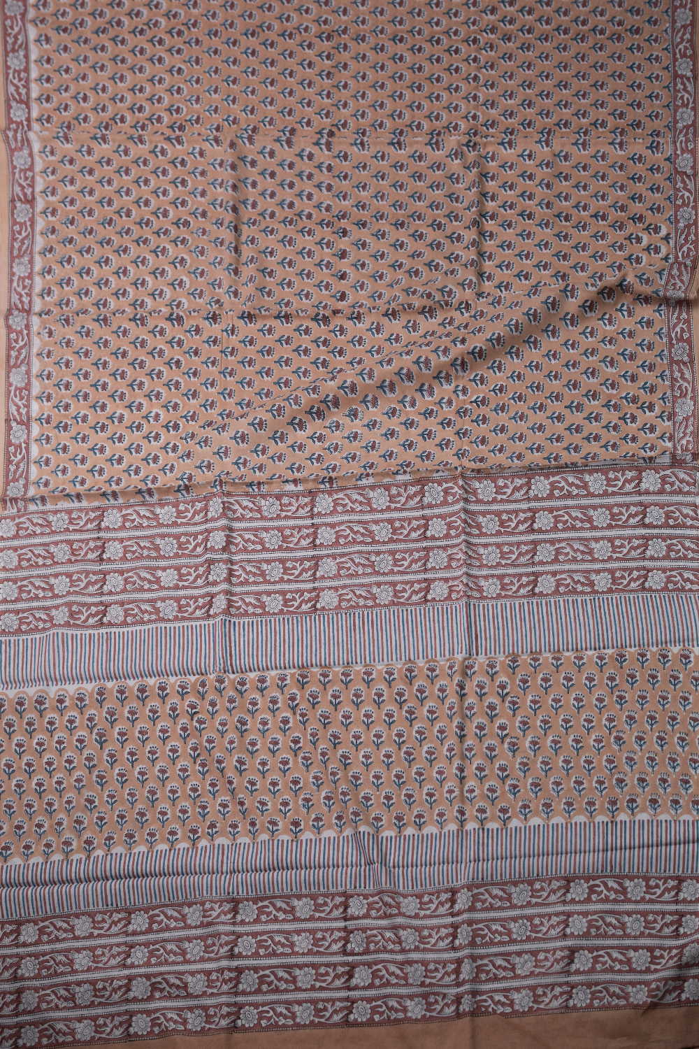 Block Printed Cotton Saree - Matkatus 