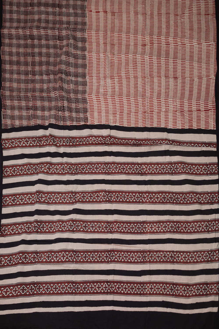 Block Printed Cotton Saree - Matkatus 