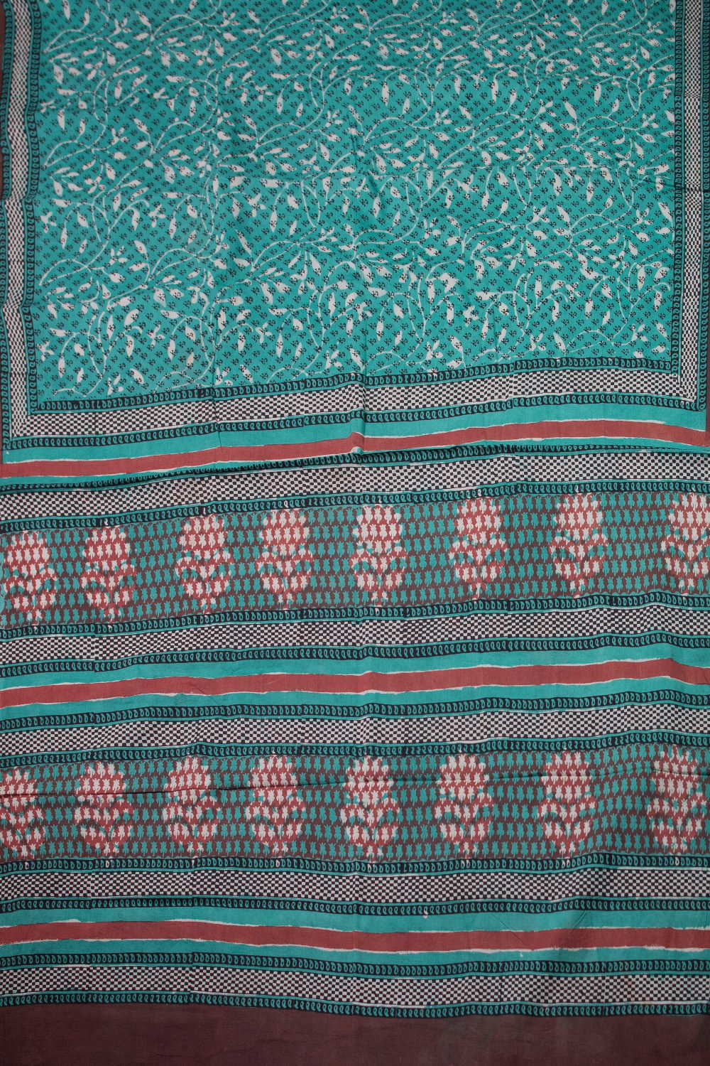 Block Printed Cotton Saree - Matkatus 