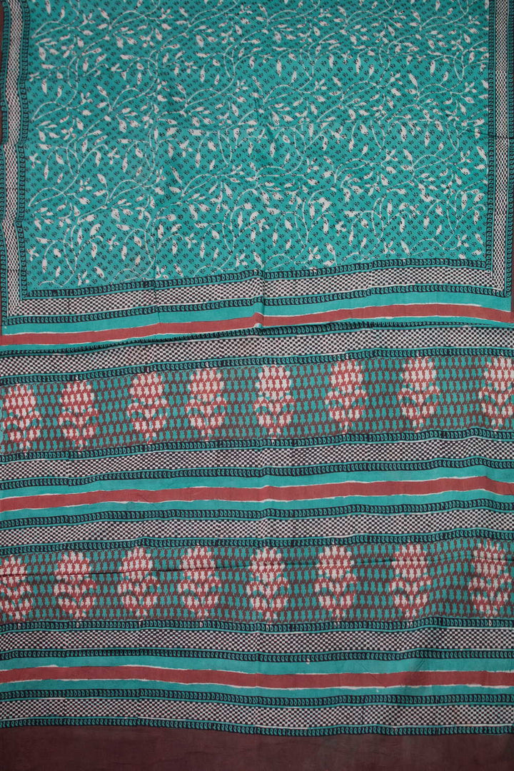 Block Printed Cotton Saree - Matkatus 