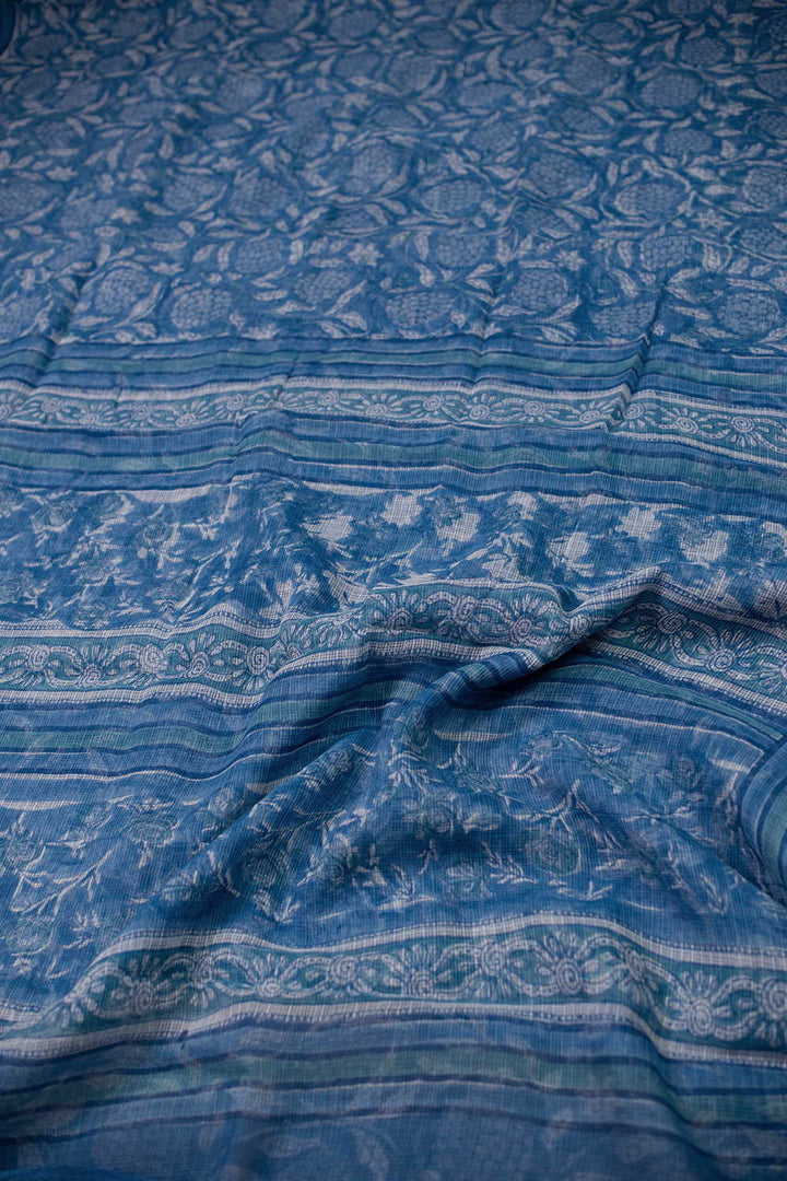 Block Printed Cotton Saree - Matkatus 