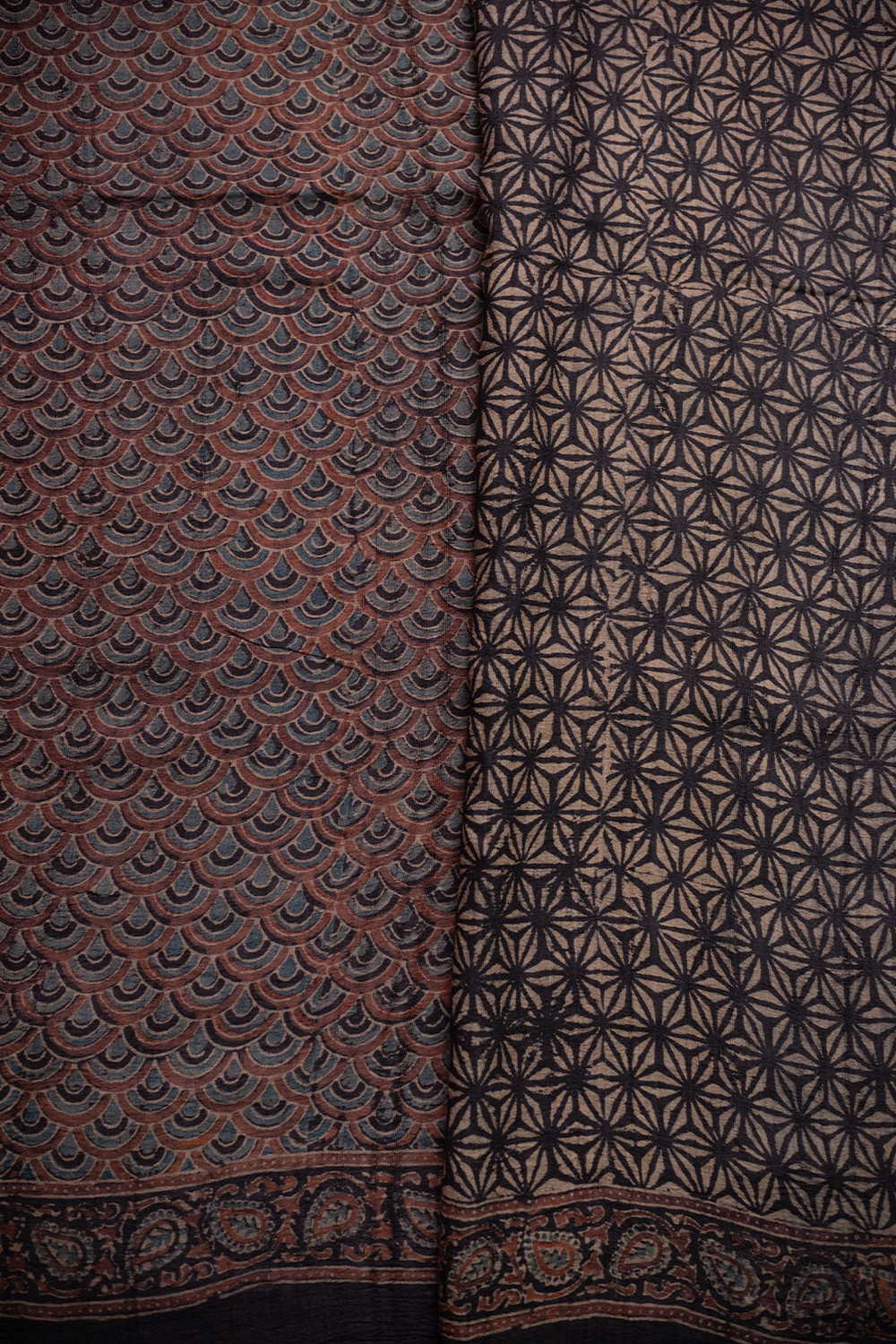 Ajrak Tussar Saree - Matkatus 